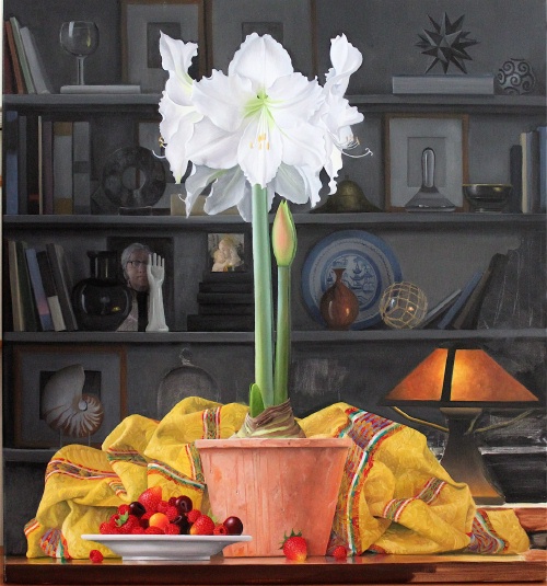 "Still Life with Amaryllis, Evening" by James Aponovich (2012)/Clark Gallery