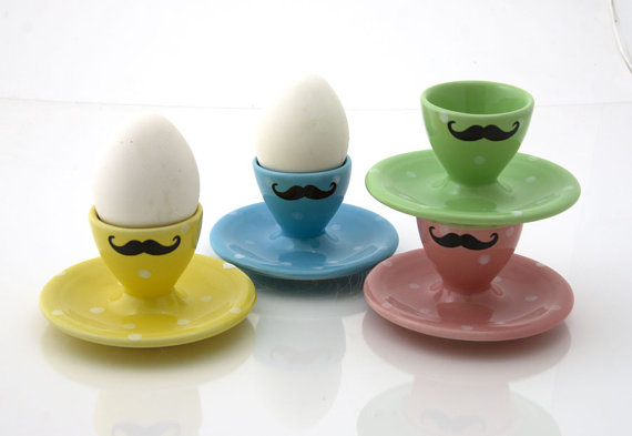 mustache egg cups